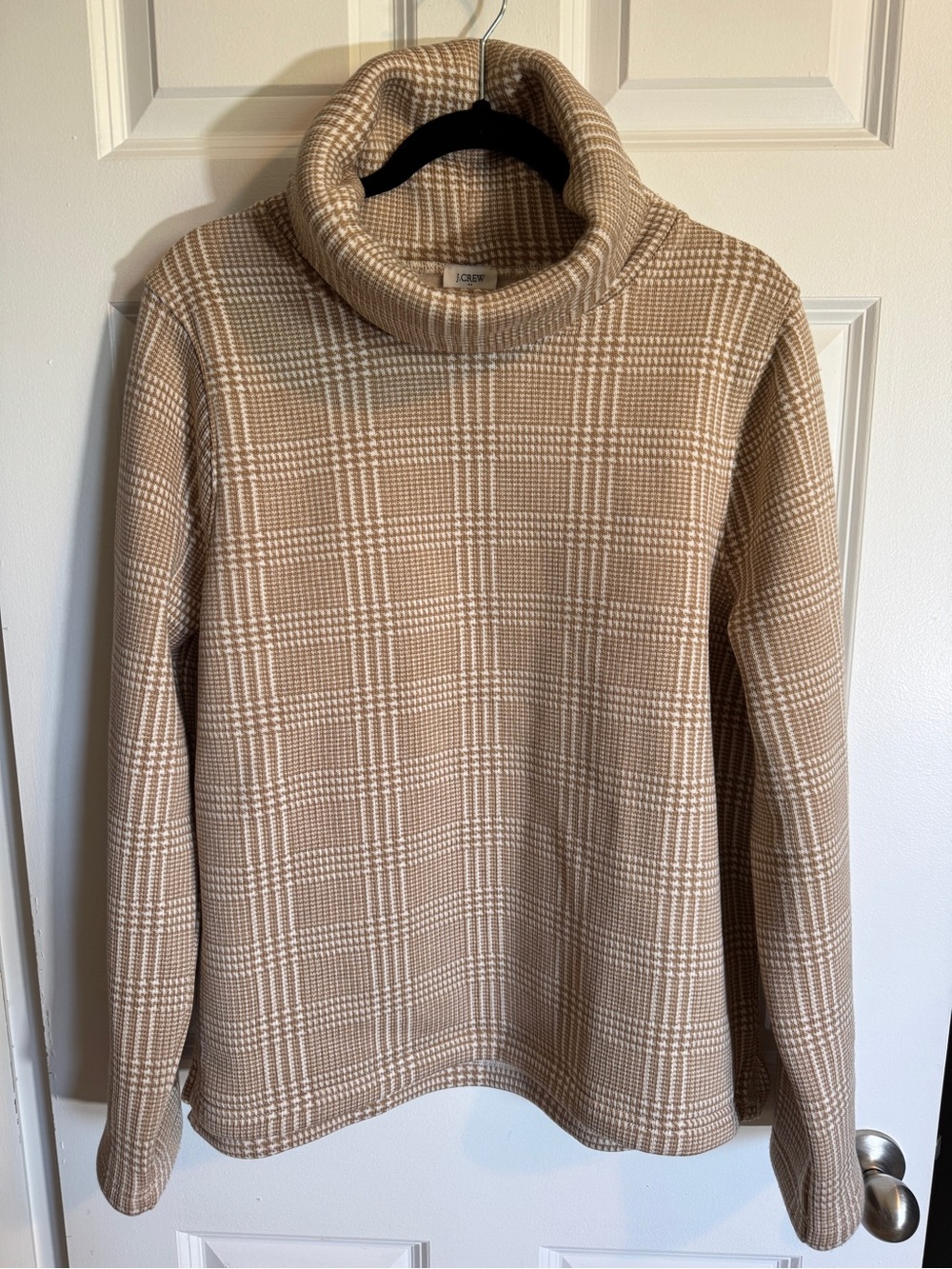 J.Crew Women's Glen Plaid Houndstooth Funnelneck Pullover